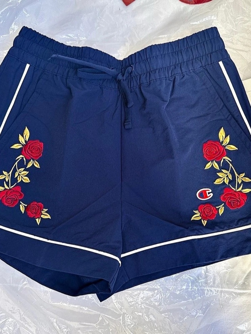Champion Floral Athletic Shorts in Blue Size Small NWT